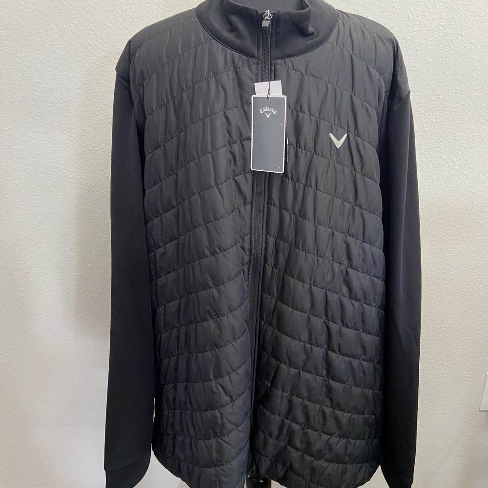 Callaway Mens XXL Black Golf Quilted Puffer Jacket Long Sleeve Zip Up‎ NEW - Picture 7 of 7